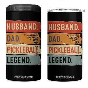 Husband Dad Pickleball Legend 4 in 1 Can Cooler Tumbler Retro Pickleball Gift for Him Fathers Day TB10 One Size: 16 oz Black Print Your Wear