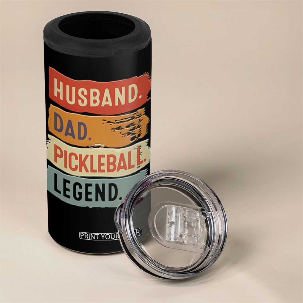 Husband Dad Pickleball Legend 4 in 1 Can Cooler Tumbler Retro Pickleball Gift for Him Fathers Day TB10 Print Your Wear