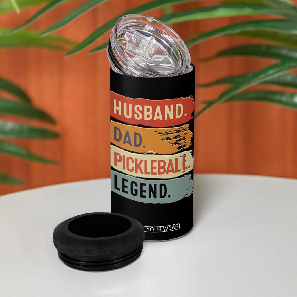 Husband Dad Pickleball Legend 4 in 1 Can Cooler Tumbler Retro Pickleball Gift for Him Fathers Day TB10 Print Your Wear