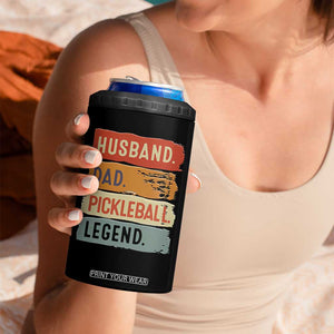 Husband Dad Pickleball Legend 4 in 1 Can Cooler Tumbler Retro Pickleball Gift for Him Fathers Day TB10 Print Your Wear