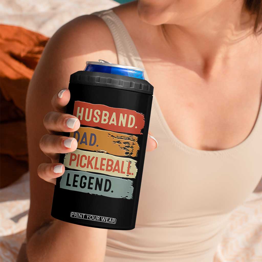 Husband Dad Pickleball Legend 4 in 1 Can Cooler Tumbler Retro Pickleball Gift for Him Fathers Day TB10 Print Your Wear