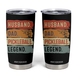 Husband Dad Pickleball Legend Tumbler Cup Retro Pickleball Gift for Him Fathers Day TB10 Black Print Your Wear