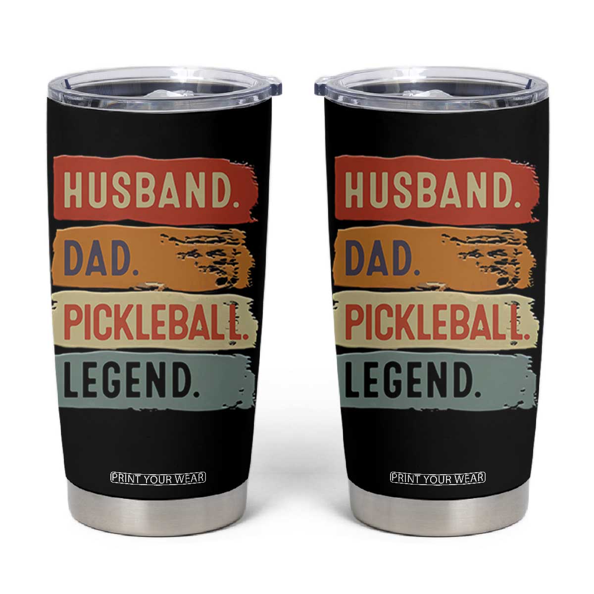 Husband Dad Pickleball Legend Tumbler Cup Retro Pickleball Gift for Him Fathers Day TB10 Black Print Your Wear