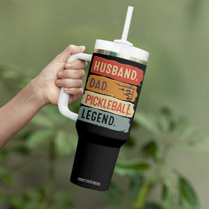 Husband Dad Pickleball Legend Tumbler With Handle Retro Pickleball Gift for Him Fathers Day TB10 Print Your Wear