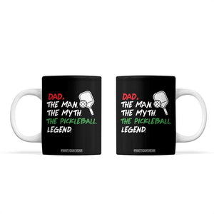 Vintage Pickleball Dad Coffee Mug Retro Pickleball Gift for Him Fathers Day TB10 Black Print Your Wear