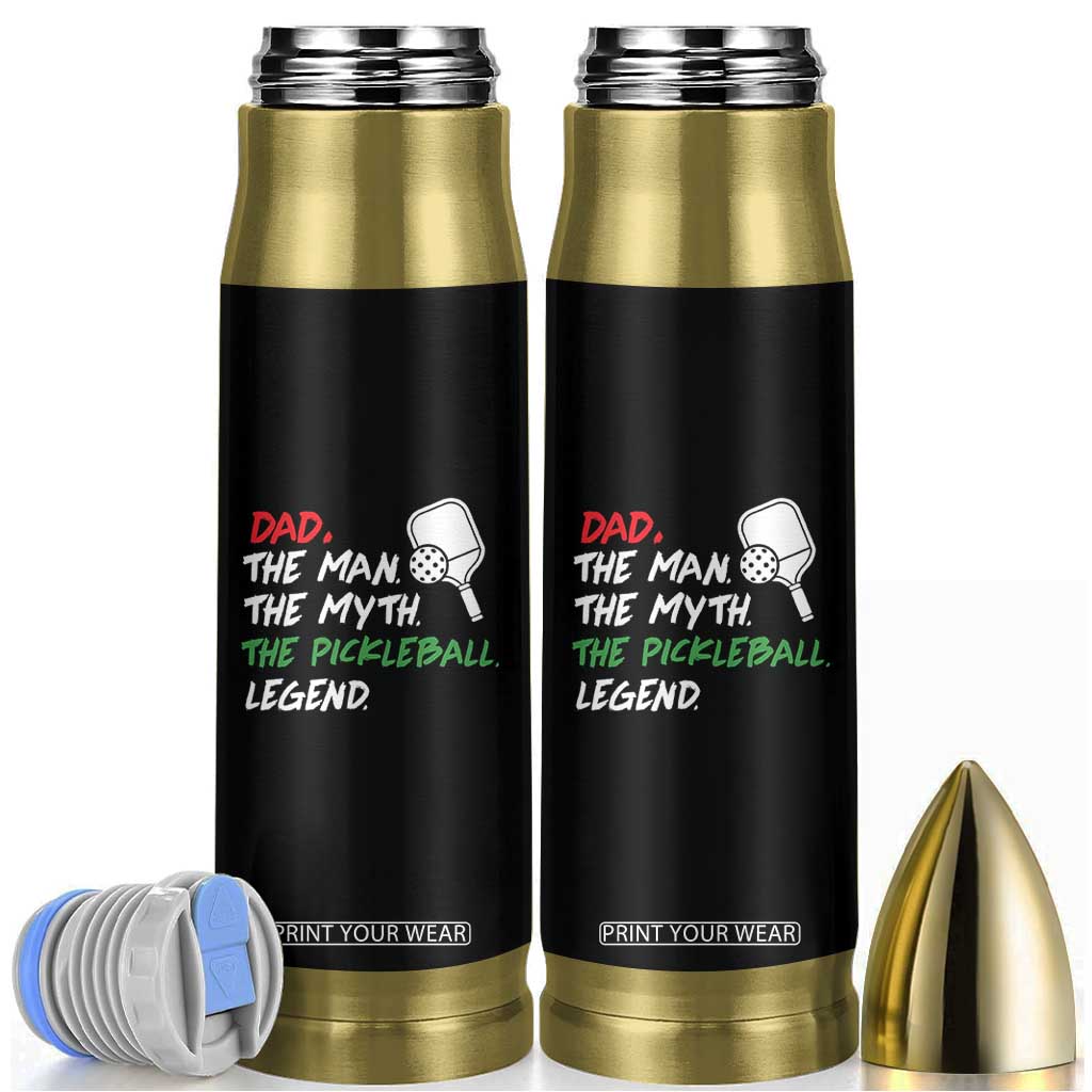 Vintage Pickleball Dad Bullet Tumbler Retro Pickleball Gift for Him Fathers Day TB10 Black Print Your Wear