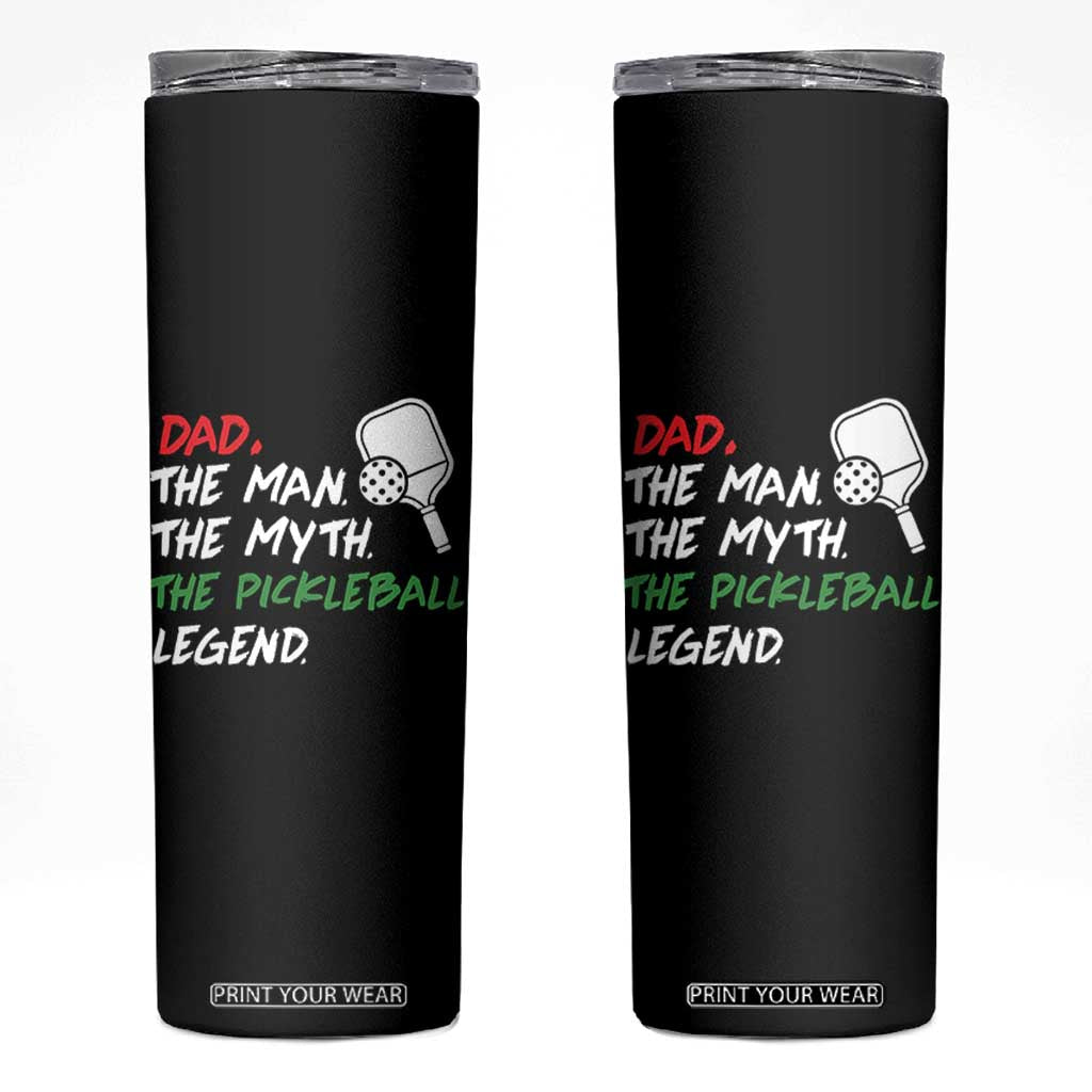 Vintage Pickleball Dad Skinny Tumbler Retro Pickleball Gift for Him Fathers Day TB10 Black Print Your Wear
