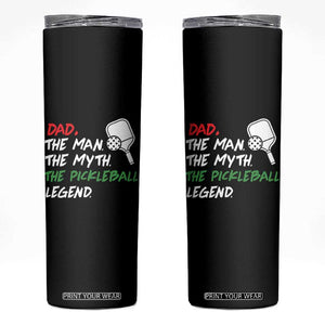 Vintage Pickleball Dad Skinny Tumbler Retro Pickleball Gift for Him Fathers Day TB10 Black Print Your Wear
