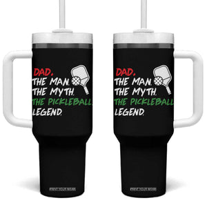 Vintage Pickleball Dad Tumbler With Handle Retro Pickleball Gift for Him Fathers Day TB10 One Size: 40 oz Black Print Your Wear