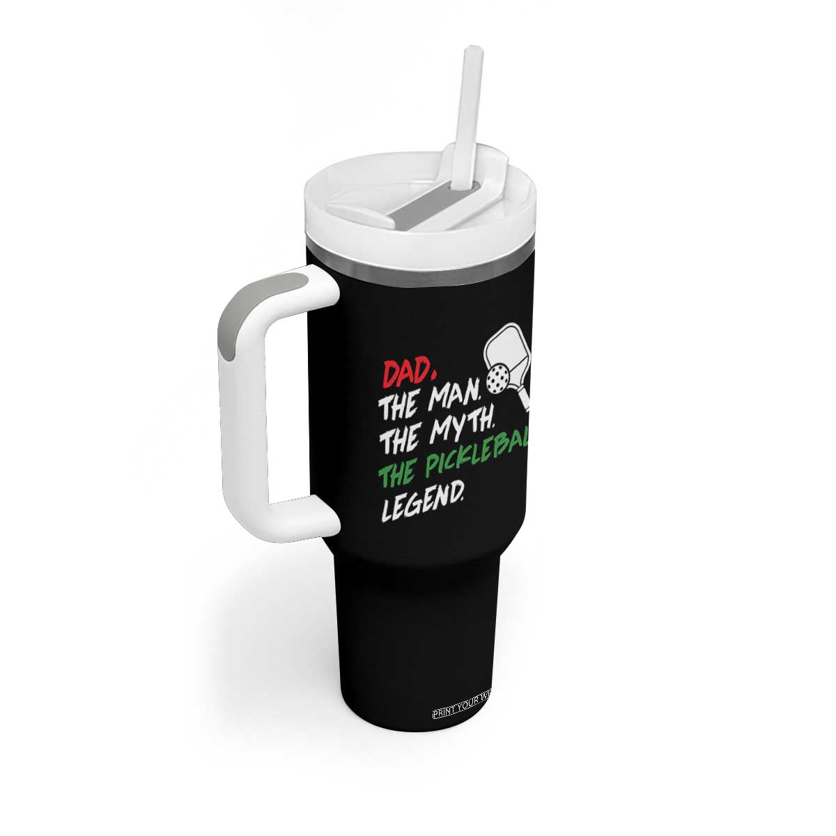 Vintage Pickleball Dad Tumbler With Handle Retro Pickleball Gift for Him Fathers Day TB10 Print Your Wear