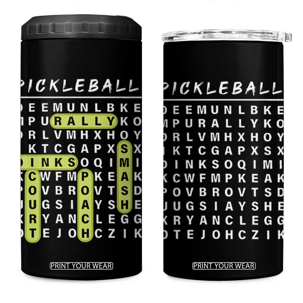 Funny Pickleball Lovers 4 in 1 Can Cooler Tumbler Pickleball Gift for Coach Player Him Her TB10 One Size: 16 oz Black Print Your Wear