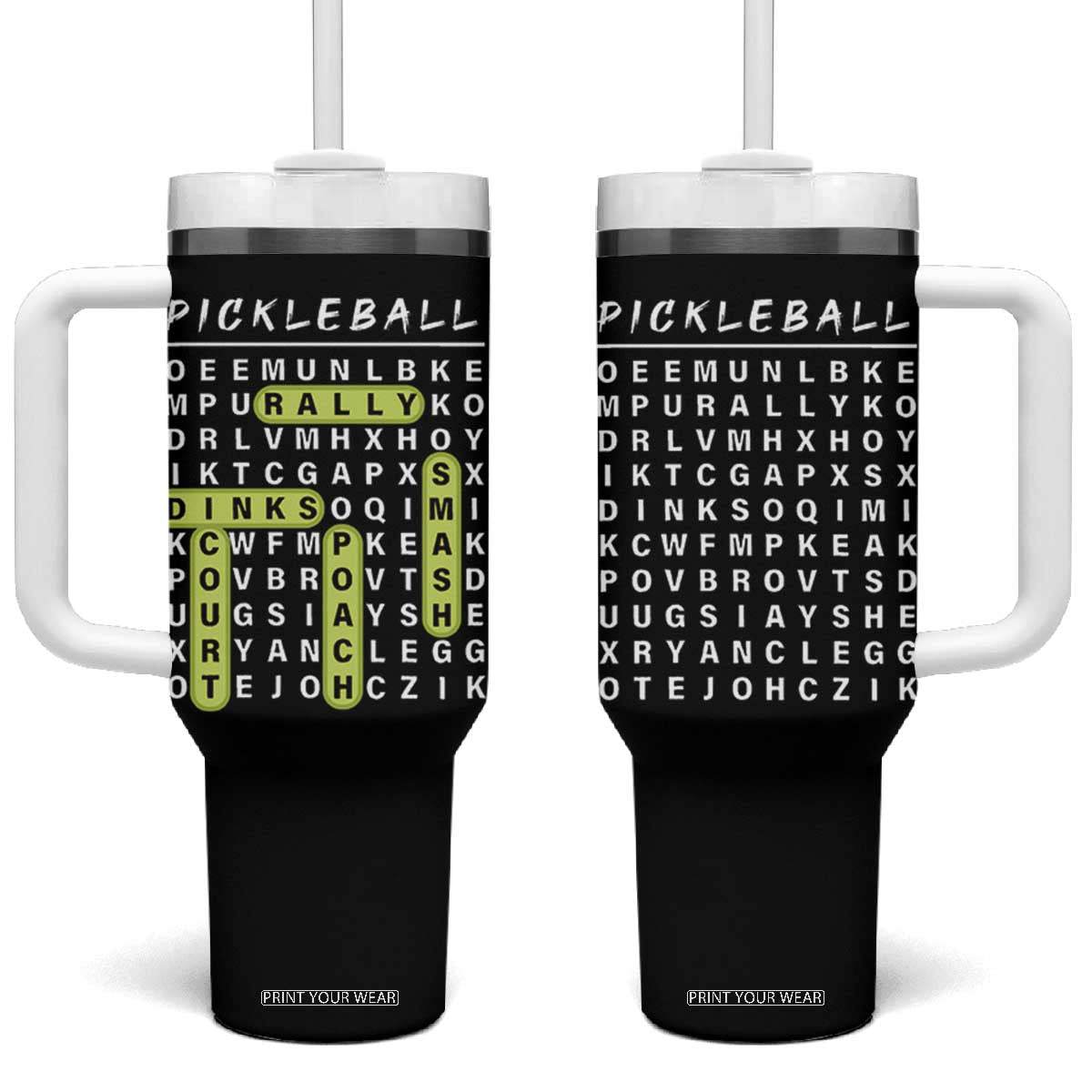 Funny Pickleball Lovers Tumbler With Handle Pickleball Gift for Coach Player Him Her TB10 One Size: 40 oz Black Print Your Wear