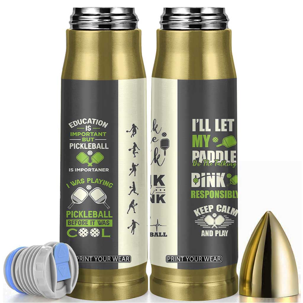 Pickleball Bullet Tumbler Gift for Pickle Ball Lovers Pickleballs Coach Player TB10 Grey Print Your Wear
