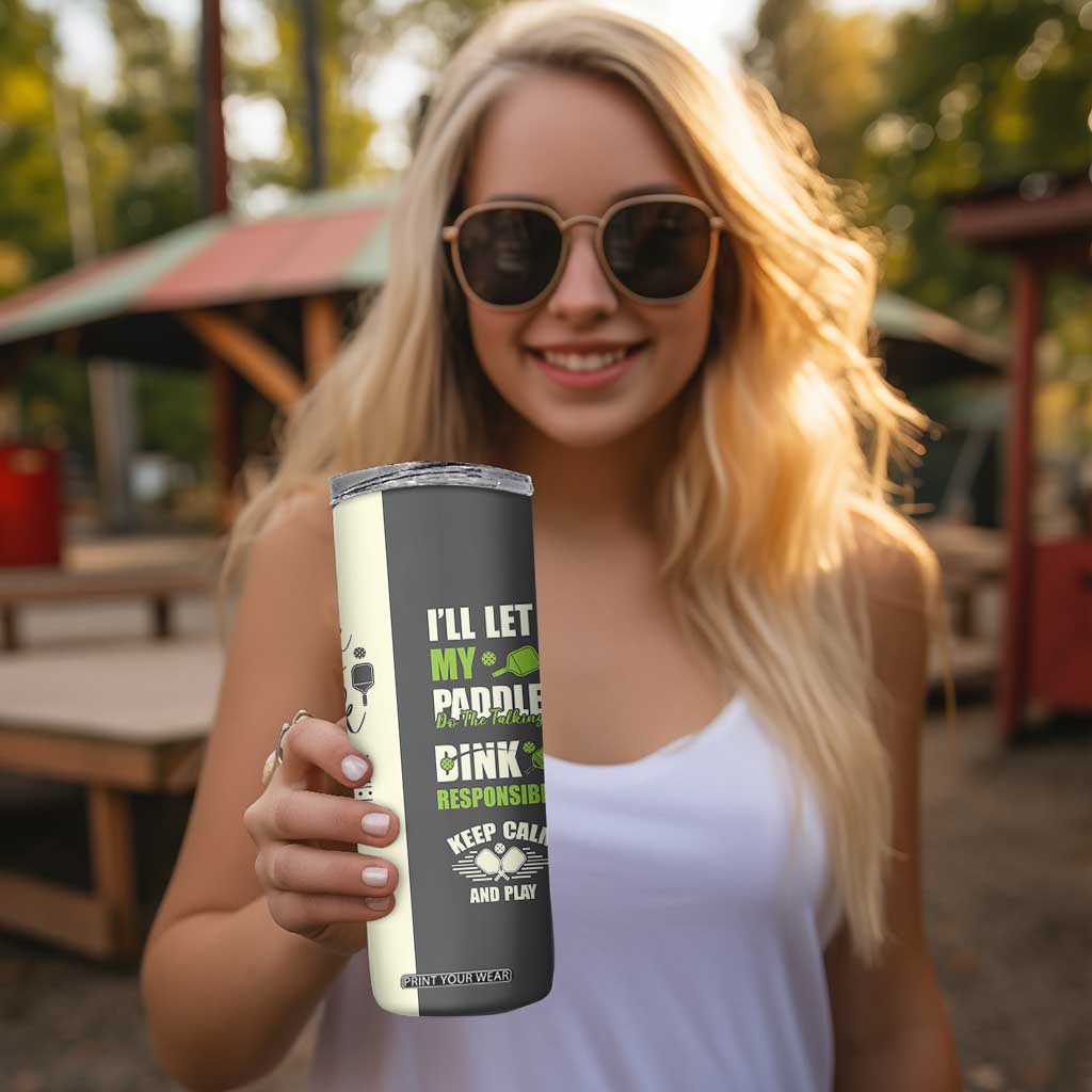Pickleball Skinny Tumbler Gift for Pickle Ball Lovers Pickleballs Coach Player TB10 Print Your Wear