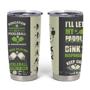 Pickleball Tumbler Cup Gift for Pickle Ball Lovers Pickleballs Coach Player TB10 Grey Print Your Wear