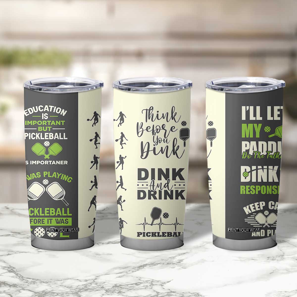 Pickleball Tumbler Cup Gift for Pickle Ball Lovers Pickleballs Coach Player TB10 Print Your Wear