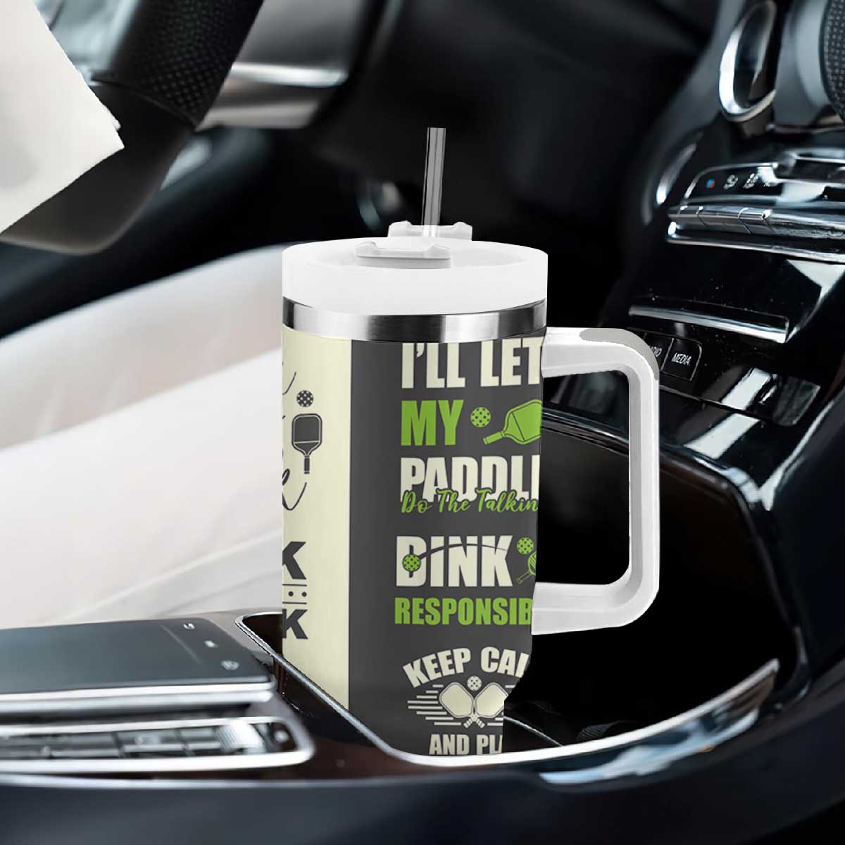 Pickleball Tumbler With Handle Gift for Pickle Ball Lovers Pickleballs Coach Player TB10 Print Your Wear