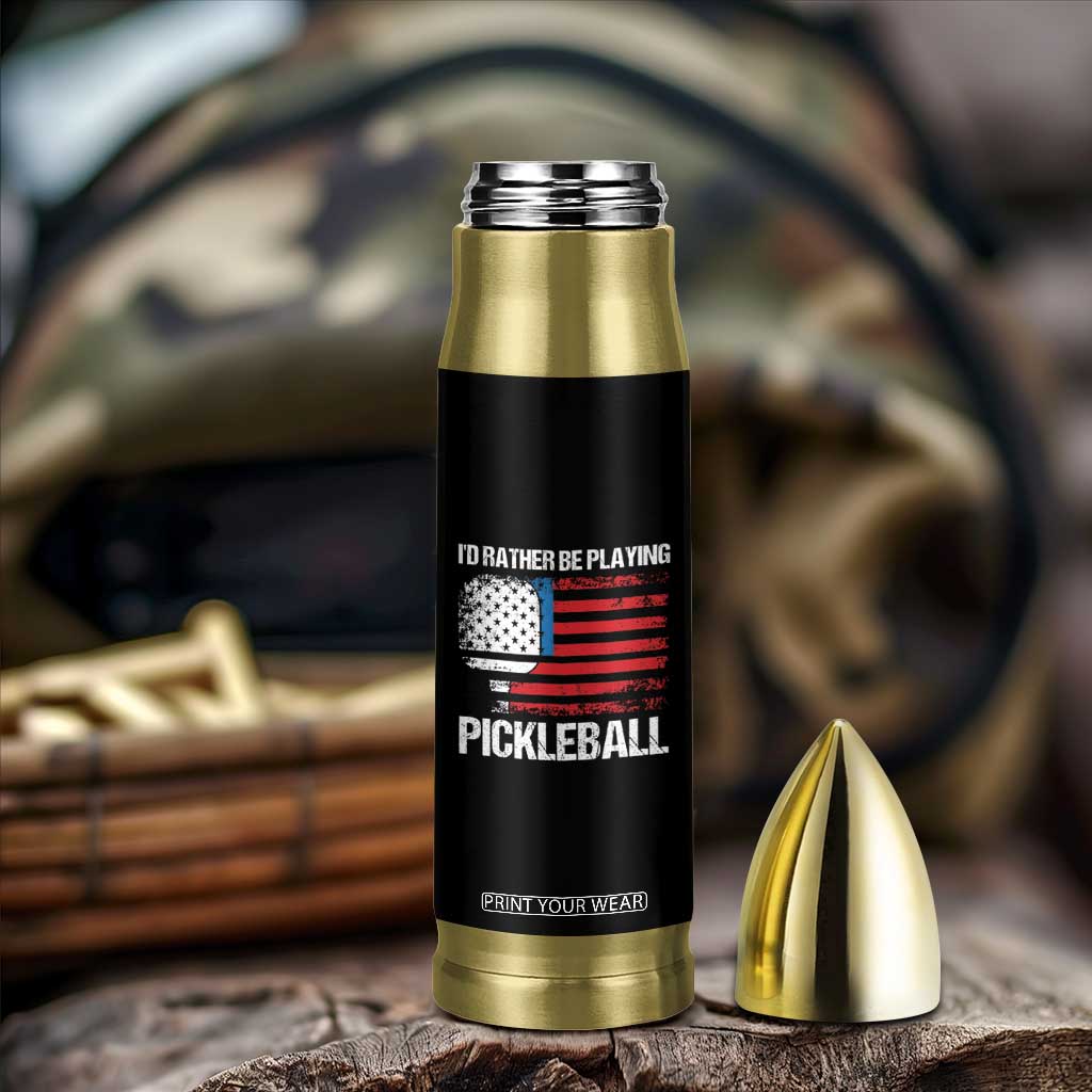 Funny Pickleball Player Bullet Tumbler US Flag Paddleball Lover TB10 Print Your Wear