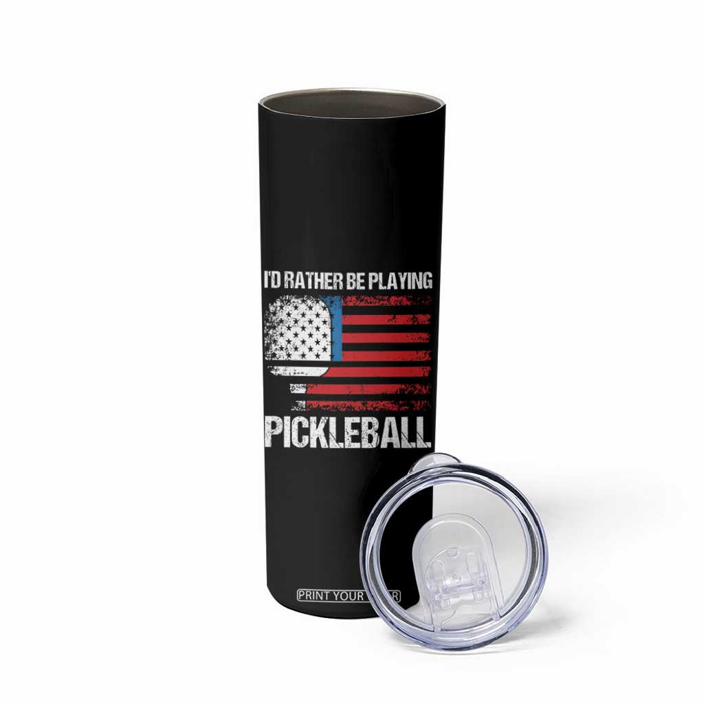 Funny Pickleball Player Skinny Tumbler US Flag Paddleball Lover TB10 Print Your Wear