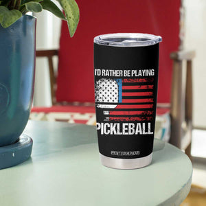 Funny Pickleball Player Tumbler Cup US Flag Paddleball Lover TB10 Print Your Wear