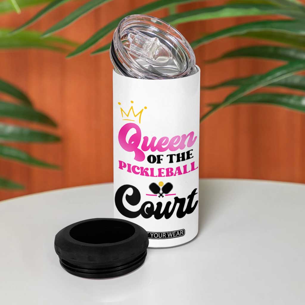 Pickleball Gifts For Women 4 in 1 Can Cooler Tumbler Queen Of The Court TB10 Print Your Wear