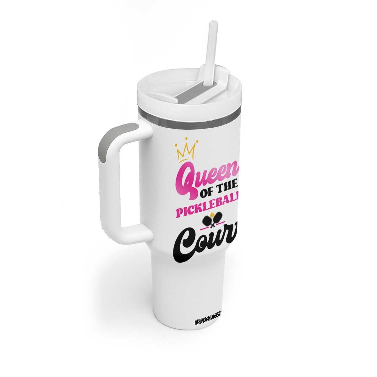 Pickleball Gifts For Women Tumbler With Handle Queen Of The Court TB10 Print Your Wear