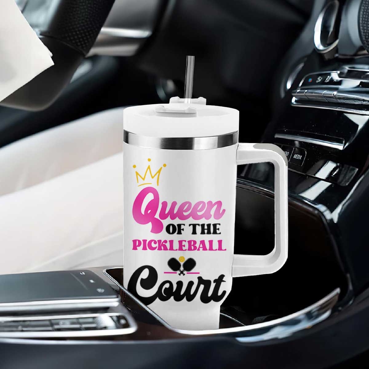 Pickleball Gifts For Women Tumbler With Handle Queen Of The Court TB10 Print Your Wear