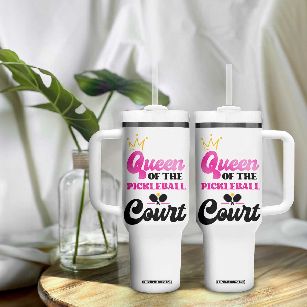 Pickleball Gifts For Women Tumbler With Handle Queen Of The Court TB10 Print Your Wear