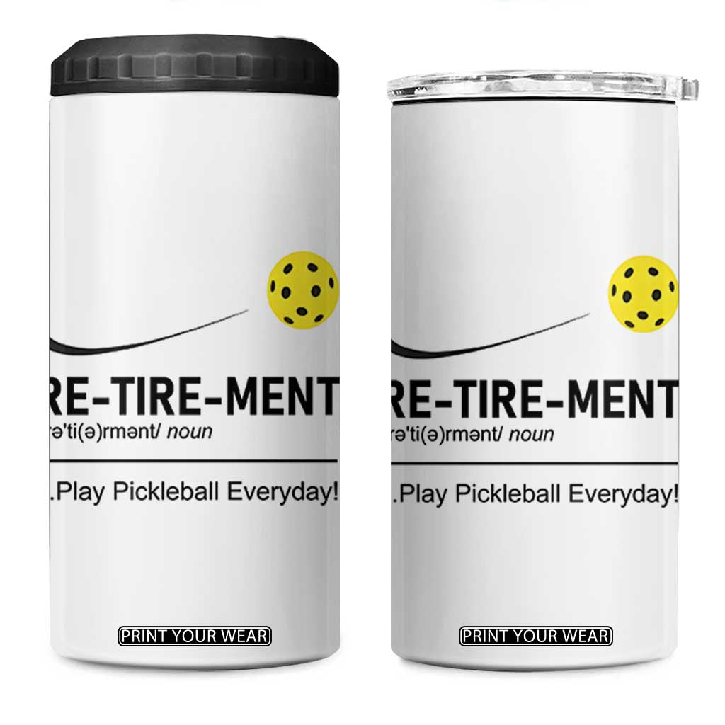 Pickleball Lover Retirement 4 in 1 Can Cooler Tumbler Funny Pickle Ball Player Retiree TB10 One Size: 16 oz White Print Your Wear