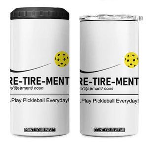 Pickleball Lover Retirement 4 in 1 Can Cooler Tumbler Funny Pickle Ball Player Retiree TB10 One Size: 16 oz White Print Your Wear