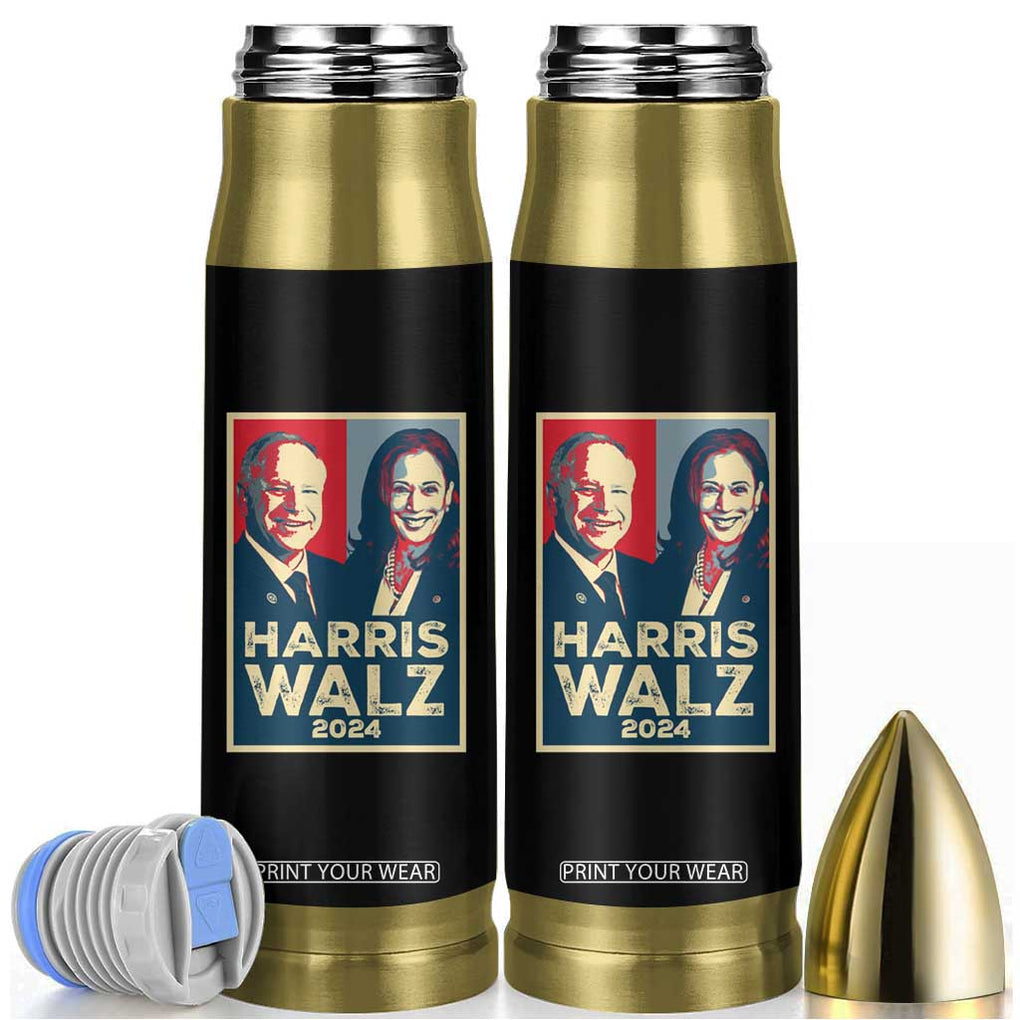 Harris Walz for President 2024 Bullet Tumbler Kamala Presidential Election TB10 Black Print Your Wear
