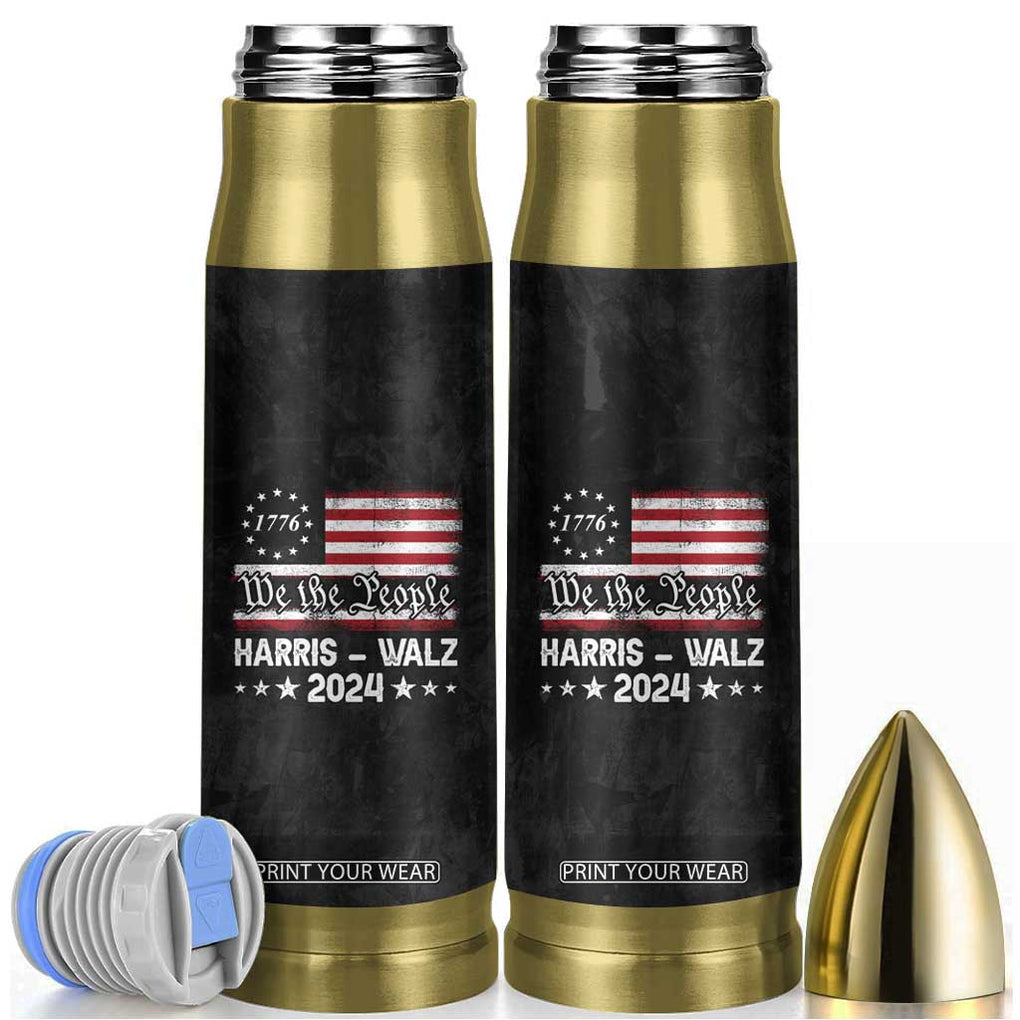 Harris Walz Waltz 2024 Bullet Tumbler US Flag Madam President Democratic 4th Of July TB10 Black Print Your Wear
