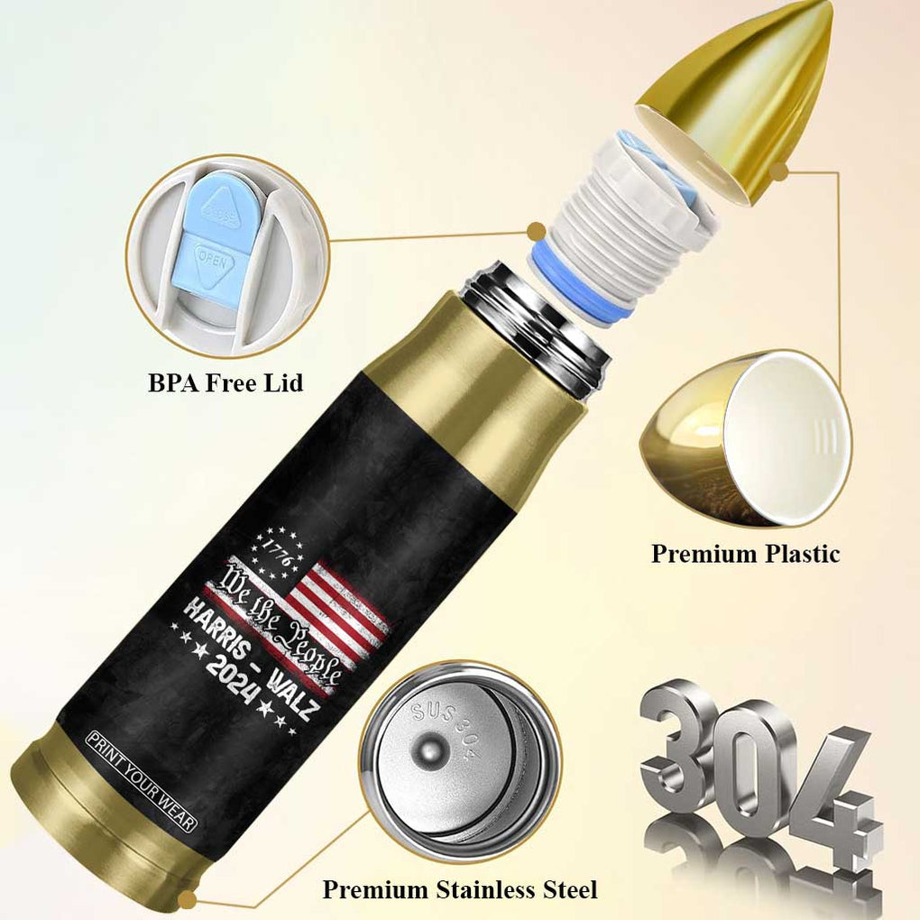 Harris Walz Waltz 2024 Bullet Tumbler US Flag Madam President Democratic 4th Of July TB10 Print Your Wear
