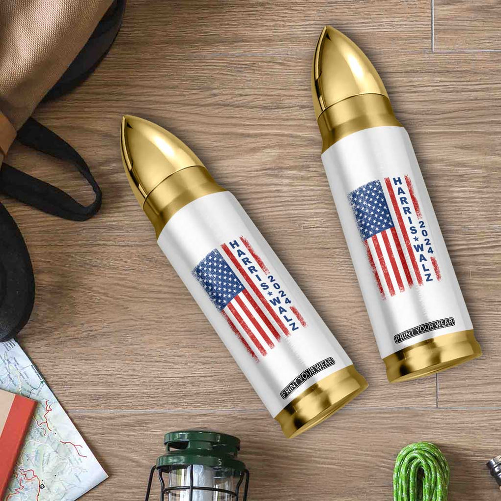 Harris Walz 2024 Bullet Tumbler Tim Walzt Kamala Madam President American USA Flag TB10 Print Your Wear