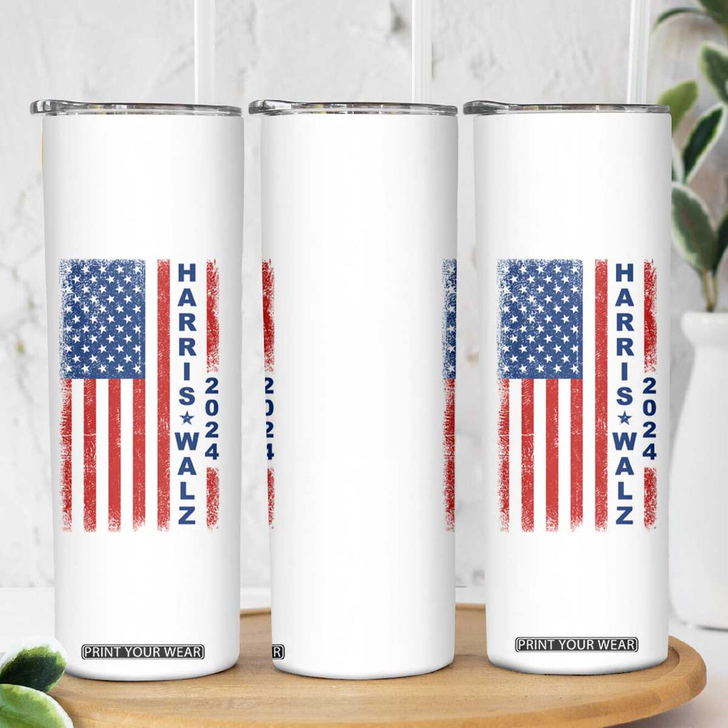 Harris Walz Waltz 2024 Skinny Tumbler USA Flag American Election TB10 Print Your Wear