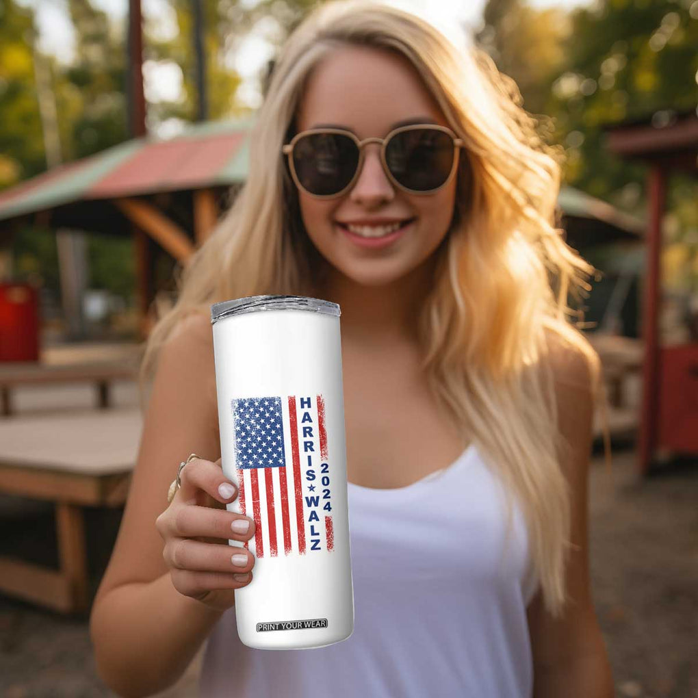 Harris Walz Waltz 2024 Skinny Tumbler USA Flag American Election TB10 Print Your Wear