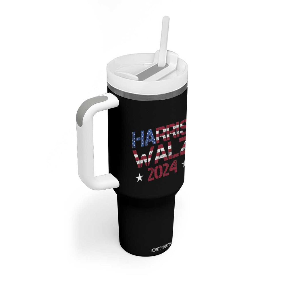 Harris Walz 2024 Election Tumbler With Handle Tim Walzt Kamala Madam President American Flag TB10 Print Your Wear