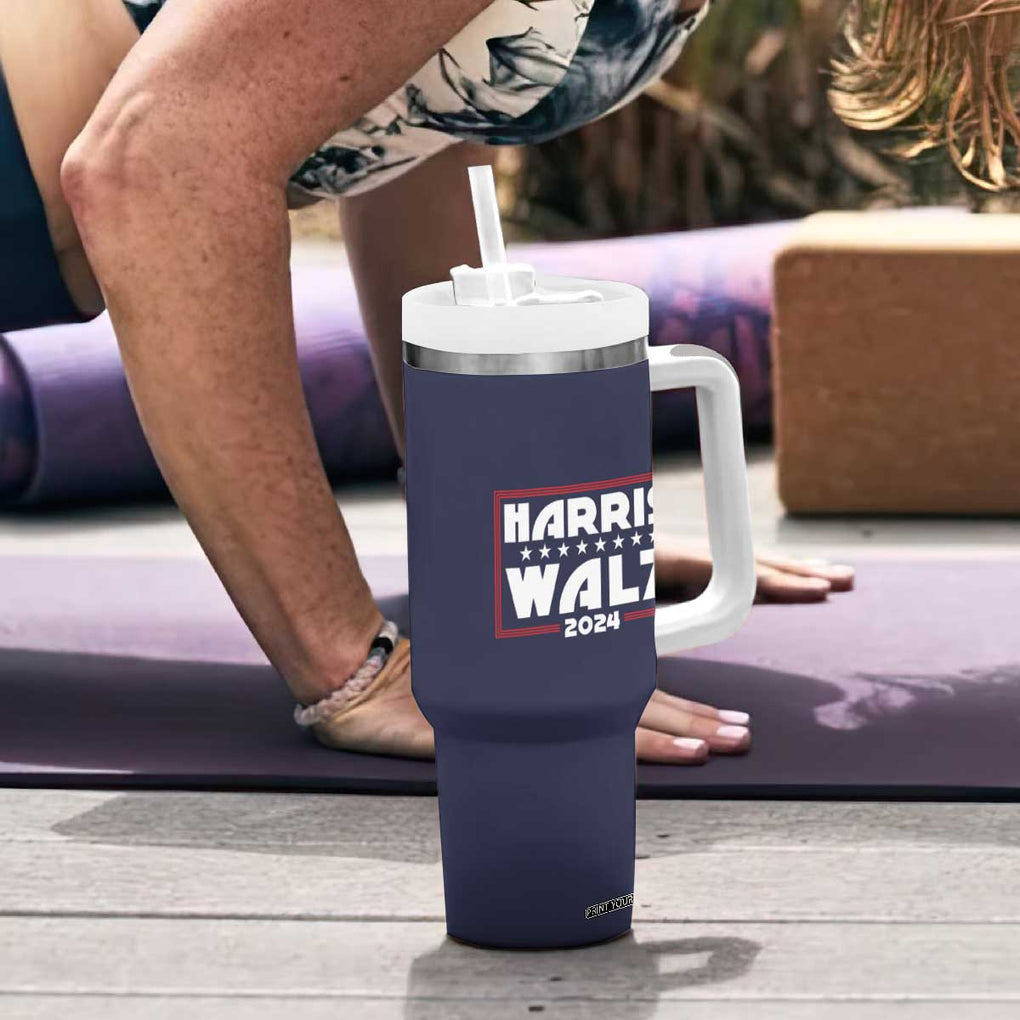 Harris Walz 2024 Election Tumbler With Handle We're Not Going Back Kamala Madam President TB10 Print Your Wear