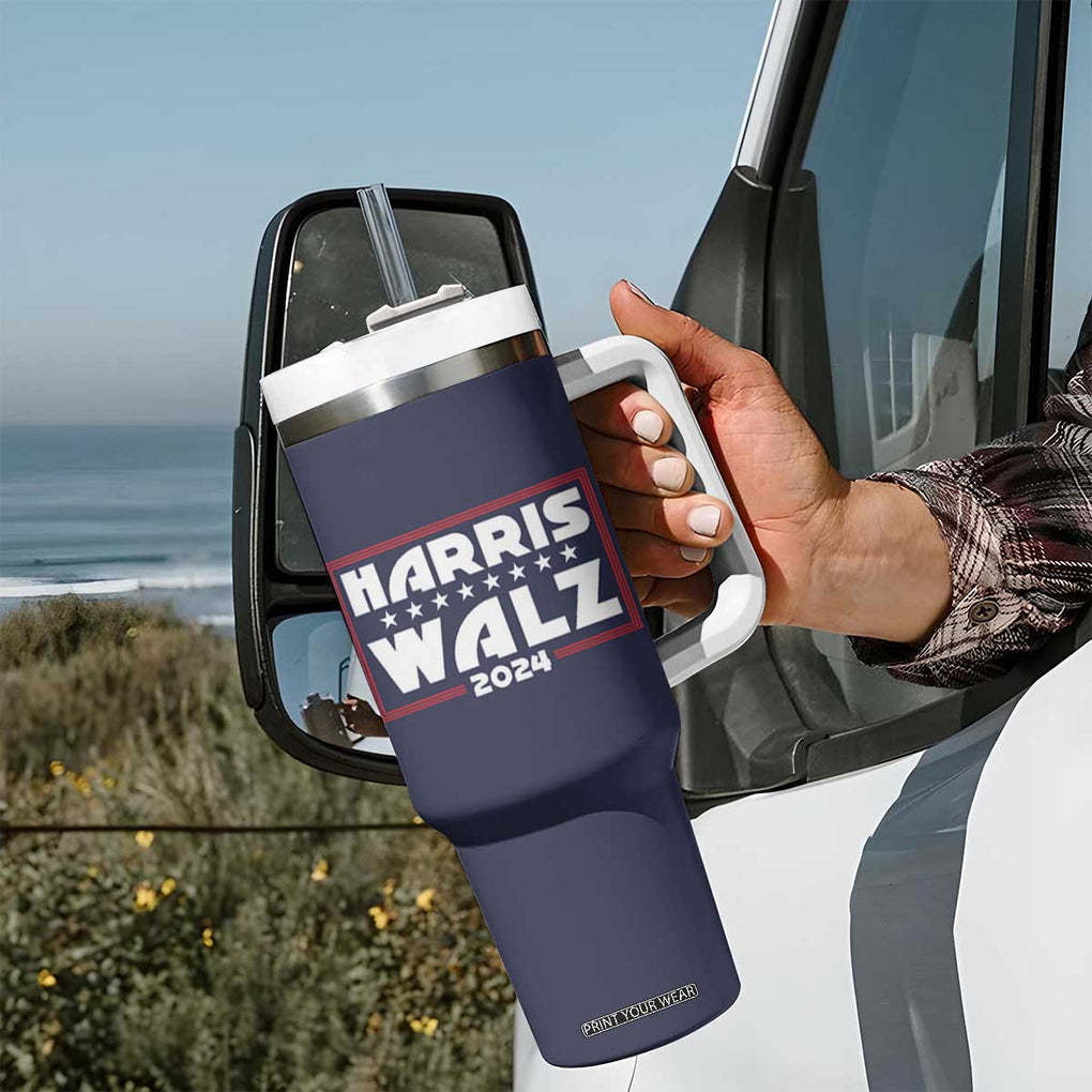 Harris Walz 2024 Election Tumbler With Handle We're Not Going Back Kamala Madam President TB10 Print Your Wear