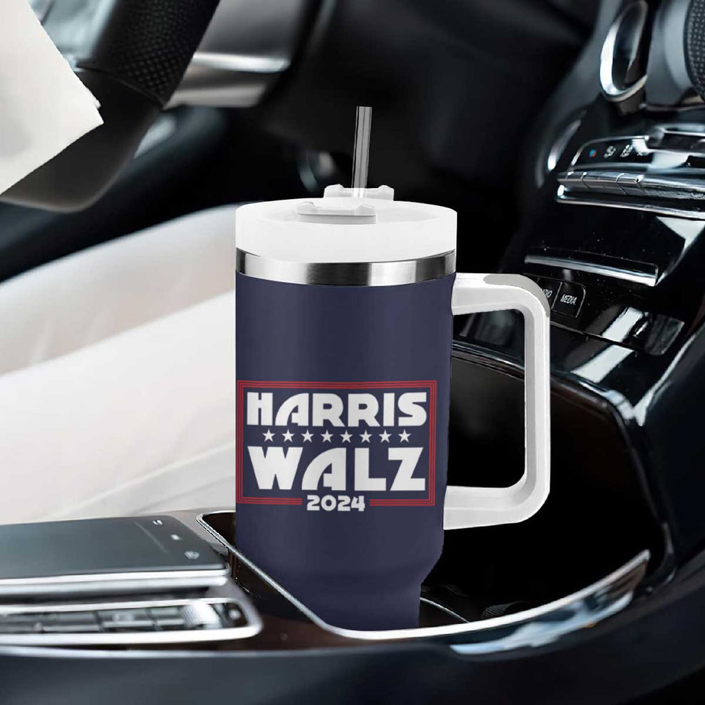 Harris Walz 2024 Election Tumbler With Handle We're Not Going Back Kamala Madam President TB10 Print Your Wear
