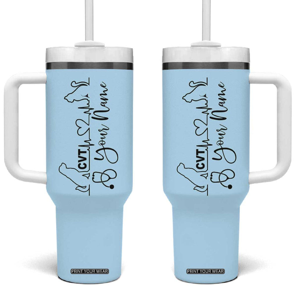 Personalized Vet Tech Tumbler With Handle Custom Name Vet Staff Appreciation Gift Tarot Card TB10 One Size: 40 oz Blue Print Your Wear