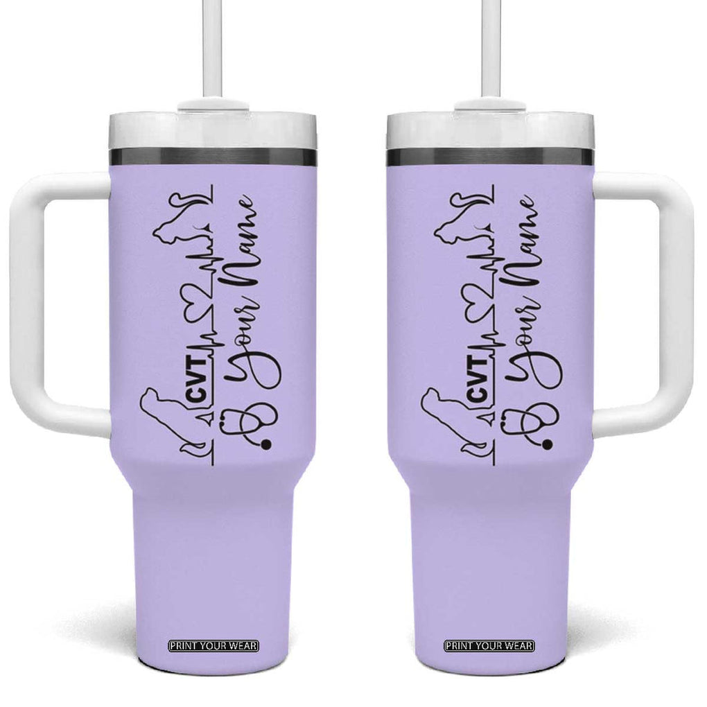 Personalized Vet Tech Tumbler With Handle Tarot Card Custom Name Vet Staff Appreciation Gift TB10 One Size: 40 oz Pastel Purple Print Your Wear