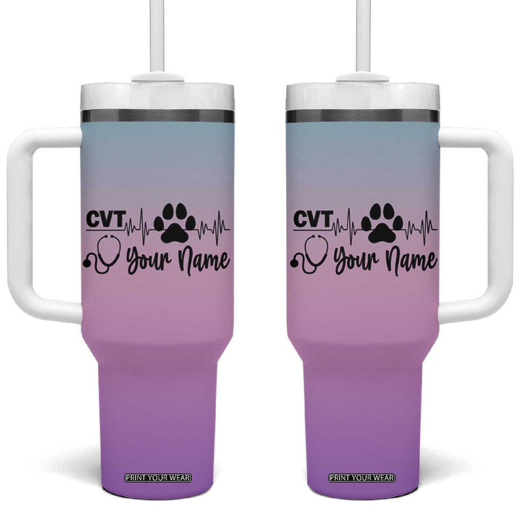 Personalized Vet Tech Tumbler With Handle Custom Name Funny Vet Staff Appreciation Gift Tarot Card TB10 One Size: 40 oz Multiple Print Your Wear