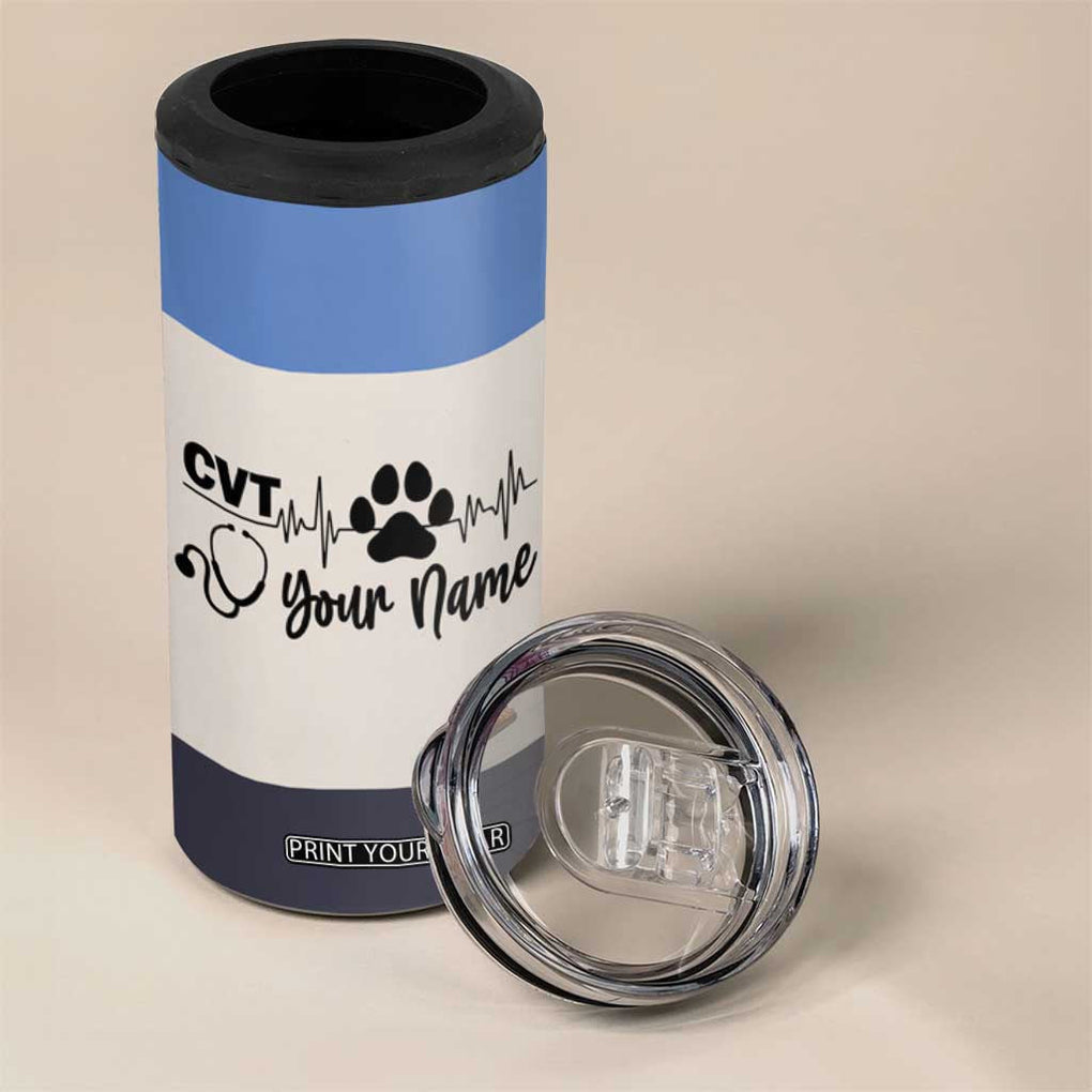 Vet Tech Personalized 4 in 1 Can Cooler Tumbler Vet Staff Appreciation Gift Tarot Card Custom Name TB10 Print Your Wear