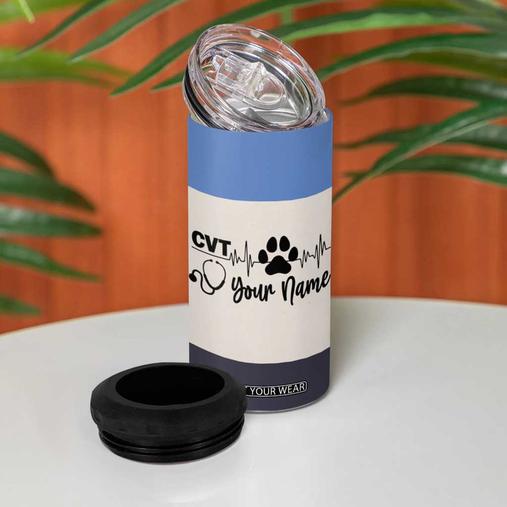 Vet Tech Personalized 4 in 1 Can Cooler Tumbler Vet Staff Appreciation Gift Tarot Card Custom Name TB10 Print Your Wear