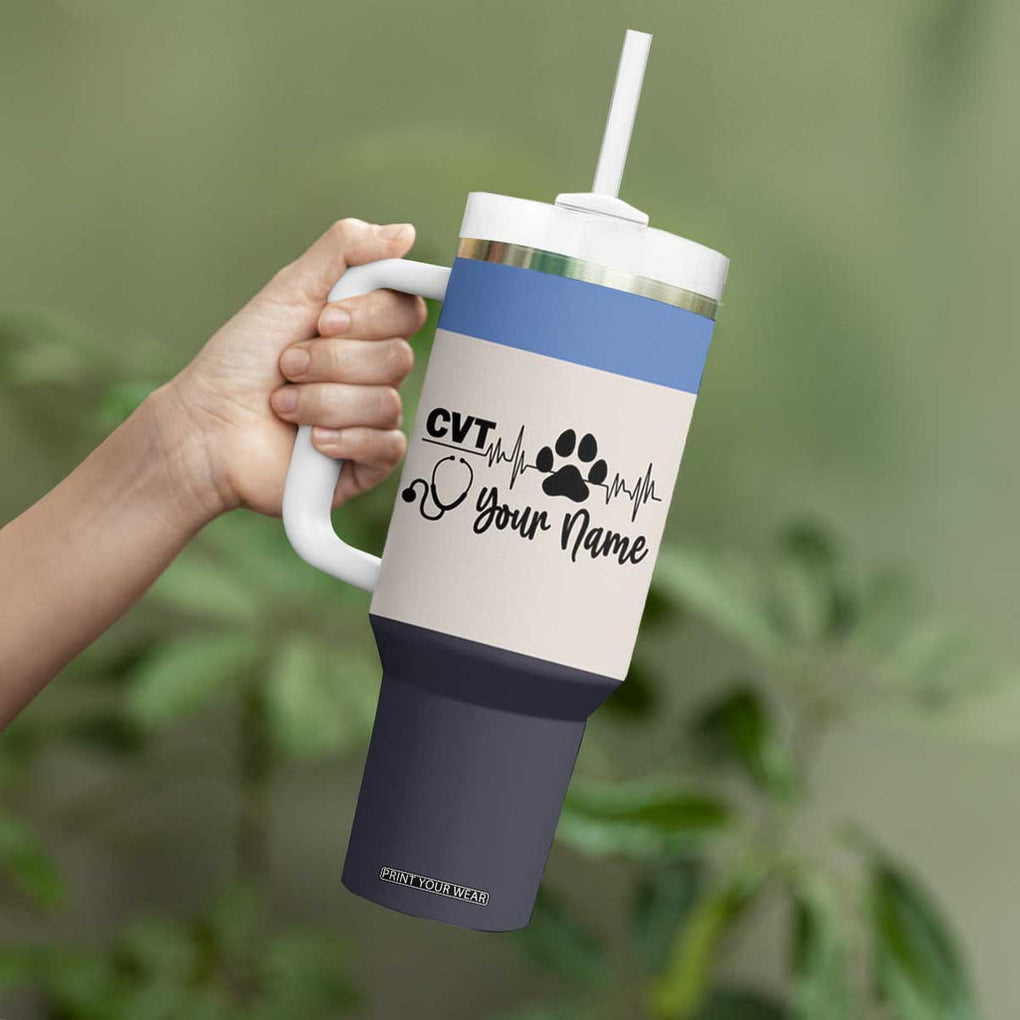 Vet Tech Personalized Tumbler With Handle Vet Staff Appreciation Gift Tarot Card Custom Name TB10 Print Your Wear