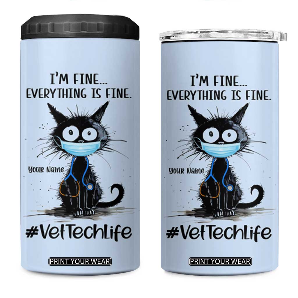 Personalized Veterinarian Vet Tech 4 in 1 Can Cooler Tumbler Custom Name Vet Staff Gift Veterinarian Graduation TB10 One Size: 16 oz Blue Print Your Wear