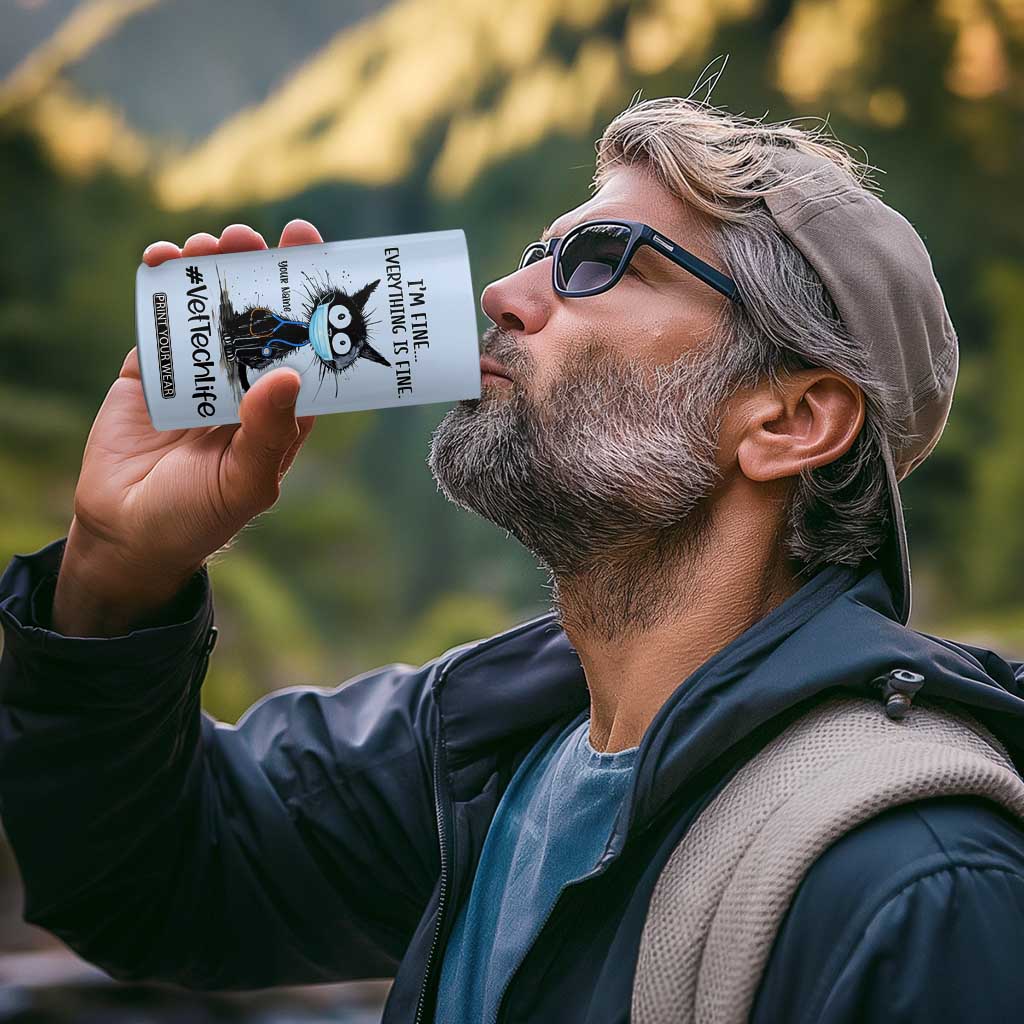 Personalized Veterinarian Vet Tech 4 in 1 Can Cooler Tumbler Custom Name Vet Staff Gift Veterinarian Graduation TB10 Print Your Wear