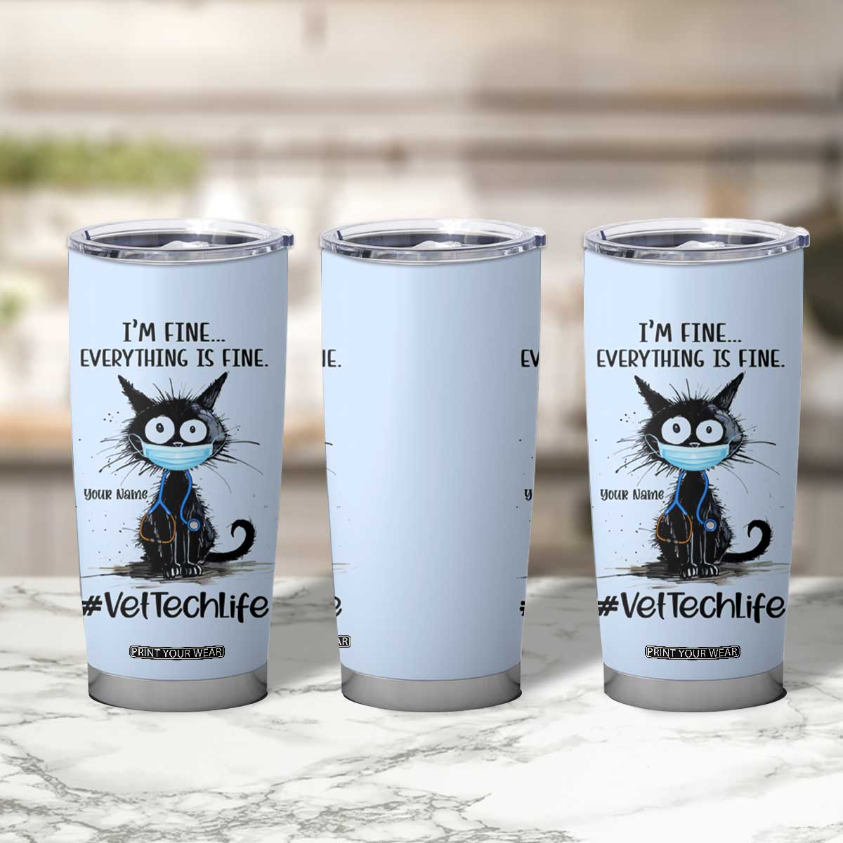 Personalized Veterinarian Vet Tech Tumbler Cup Custom Name Vet Staff Gift Veterinarian Graduation TB10 Print Your Wear