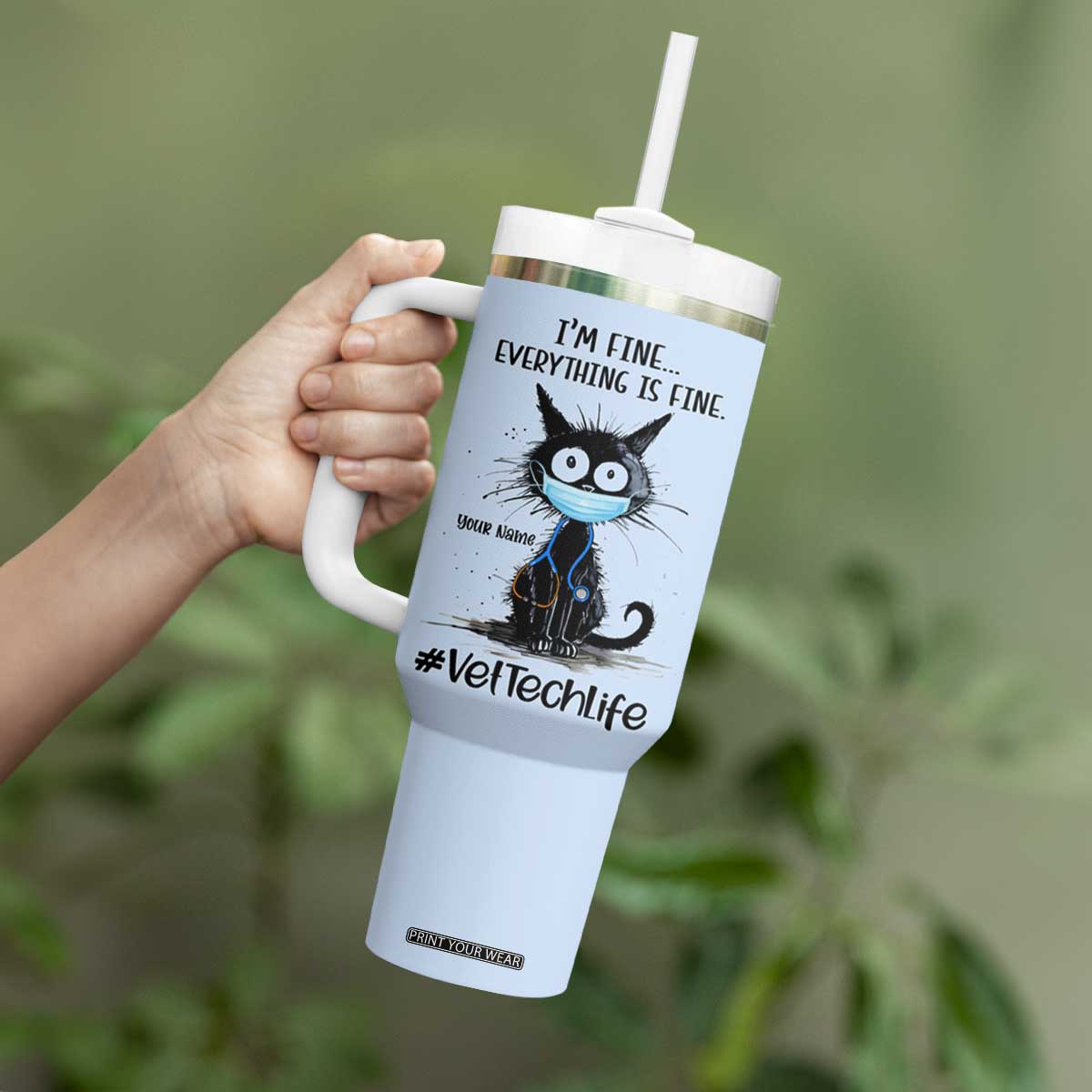 Personalized Veterinarian Vet Tech Tumbler With Handle Custom Name Vet Staff Gift Veterinarian Graduation TB10 Print Your Wear